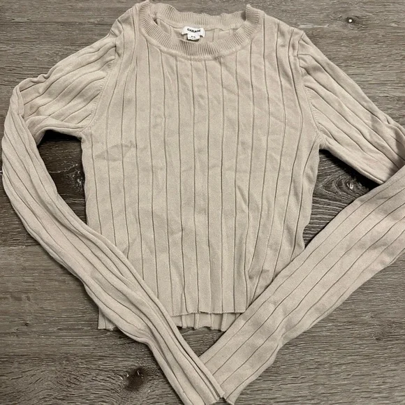 Women's Beige Ribbed Top - Picture 1 of 2